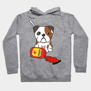 Funny Bulldog Spilled Hot Sauce Hoodie